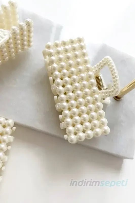 Mandal Toka 2 Adet Incili Dikdörtgen Trend Model 7,5 cm - indirimsepeti