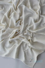 Örgü Desen Bebek Pikesi Organik Pamuk Bebek Battaniyesi Ekru 100x120 Cm - Indirimsepeti