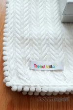 Örgü Desen Bebek Pikesi Organik Pamuk Bebek Battaniyesi Ekru 100x120 Cm - Indirimsepeti