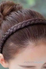 Örgülü Lastikli Saç Bandı Saç Aksesuar Hairband Kahverengi 2 Adet - Indirimsepeti