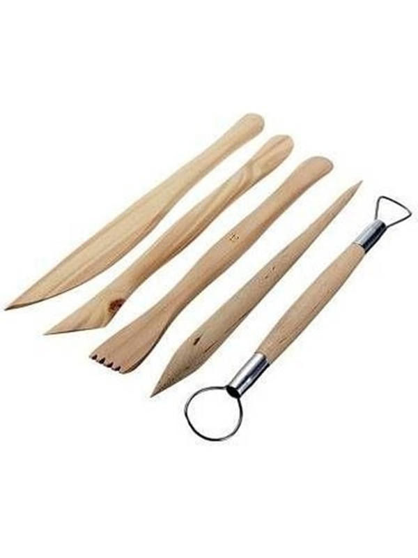 Ebeşuar Seti 5 Li 15 cm 1 Paket Ahşap Modelaj Modelleme Aletleri Seramik Kil ve Heykel Modelaj Kalemi