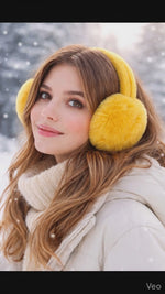 Kulaklık Peluş Katlanır Soğuk Koruyucu Peluş Kalın Kışlık Soft Kulaklık Hardal