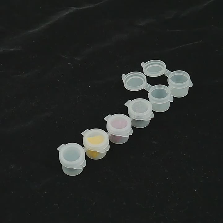 100’lü 3Ml 3cc 6 Şerit Boş Boya Kutusu Hafif  Sızdırmaz Yumuşak Kapaklı Suluboya, Akrilik ve Guaj Boya Depola için ideal