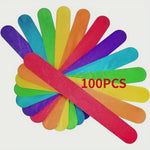 Renkli Dil Çubuğu Abeslang Dondurma Ağda Çubuğu 100 Adet Ahşap Dil Baskı Çubuğu Buzlu Şeker, Model Yapım ve El işi projeler Çubuğu