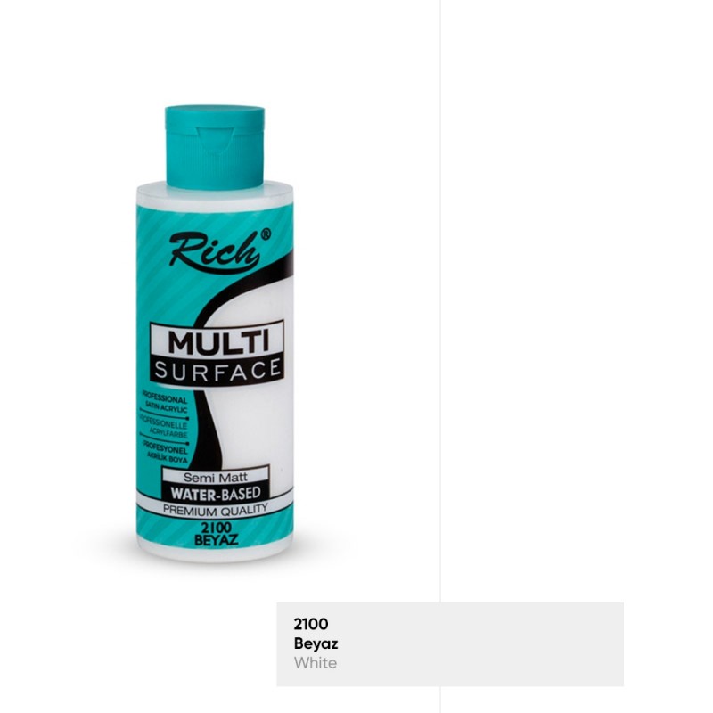 Rich Multi Surface 2100 BEYAZ Akrilik Boya 120cc - Indirimsepeti