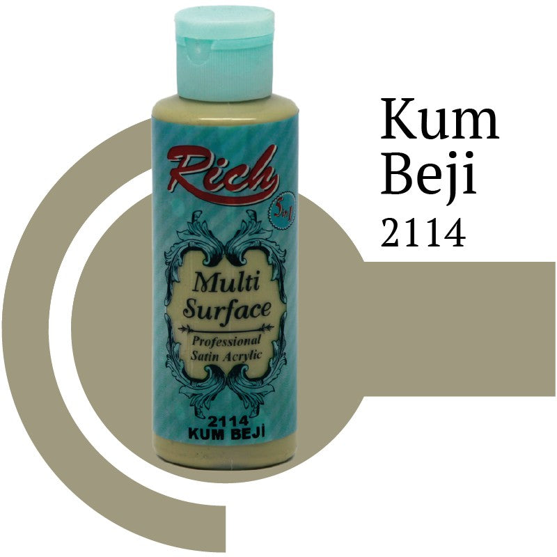 Rich Multi Surface 2114 KUM BEJİ Akrilik Boya 120cc - Indirimsepeti