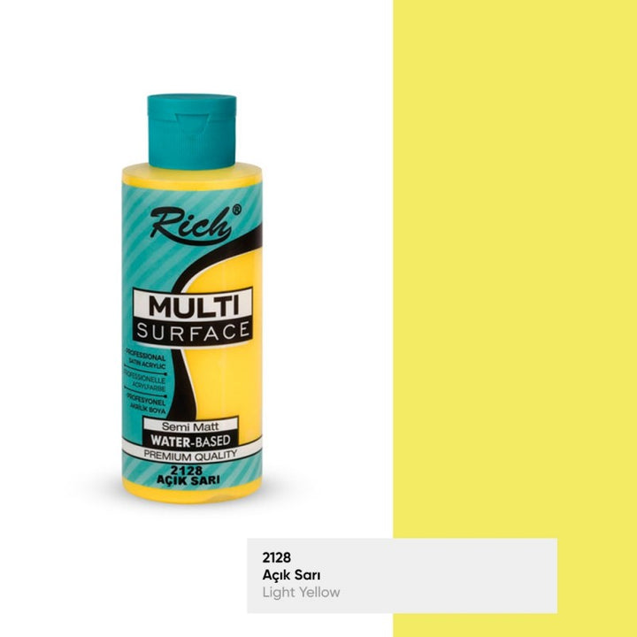 Rich Multi Surface 2128 AÇIK SARI Akrilik Boya 120cc - Indirimsepeti