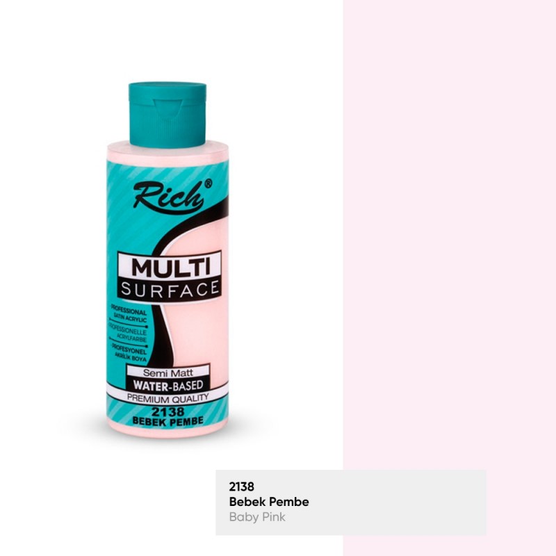 Rich Multi Surface 2138 BEBEK PEMBE Akrilik Boya 120cc - Indirimsepeti
