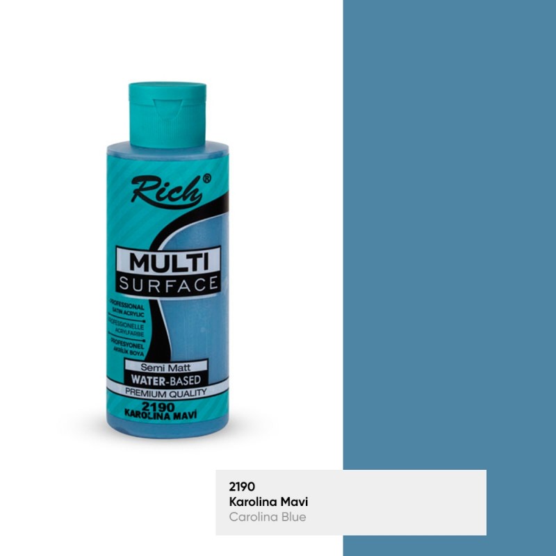 Rich Multi Surface 2190 KAROLİNA MAVİ Akrilik Boya 120cc - Indirimsepeti