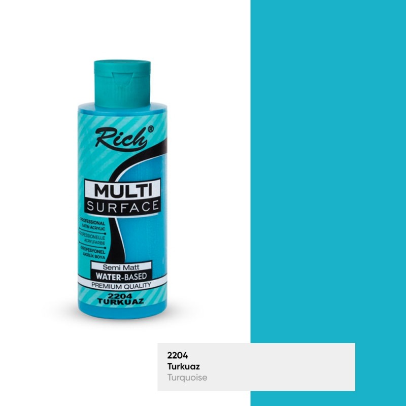 Rich Multi Surface 2204 TURKUAZ Akrilik Boya 120cc - Indirimsepeti