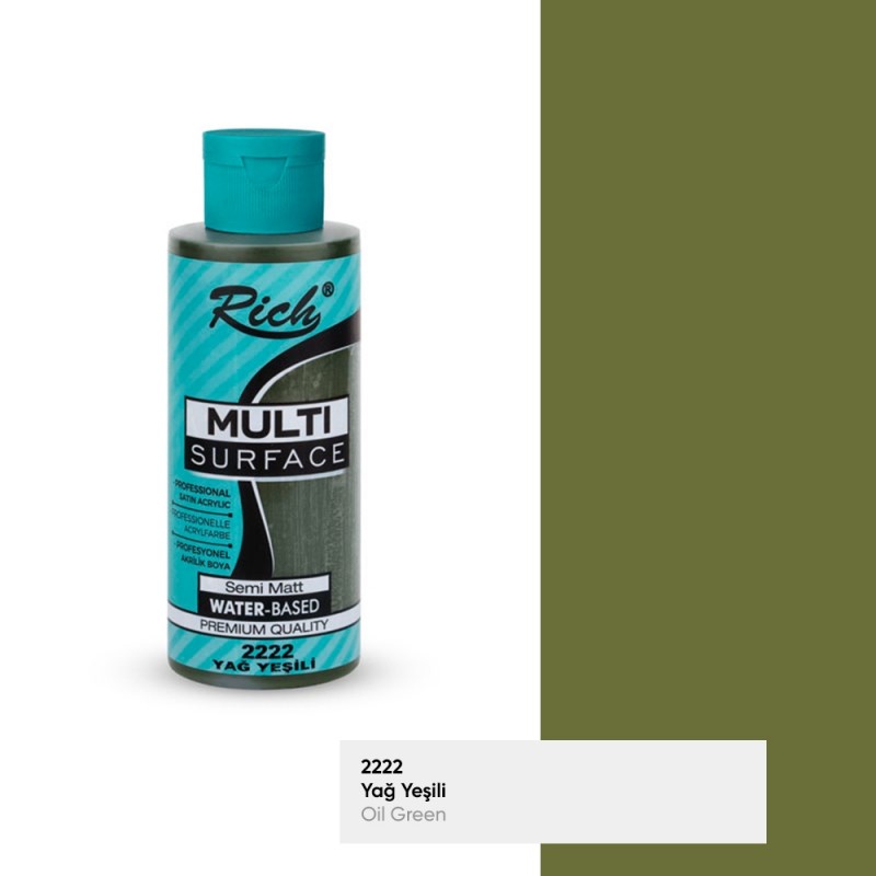 Rich Multi Surface 2222 YAĞ YEŞİLİ Akrilik Boya 120cc - Indirimsepeti