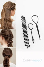Saç Topuz Yapma ve Saç Örme Aparatı Seti 3'lü - Indirimsepeti