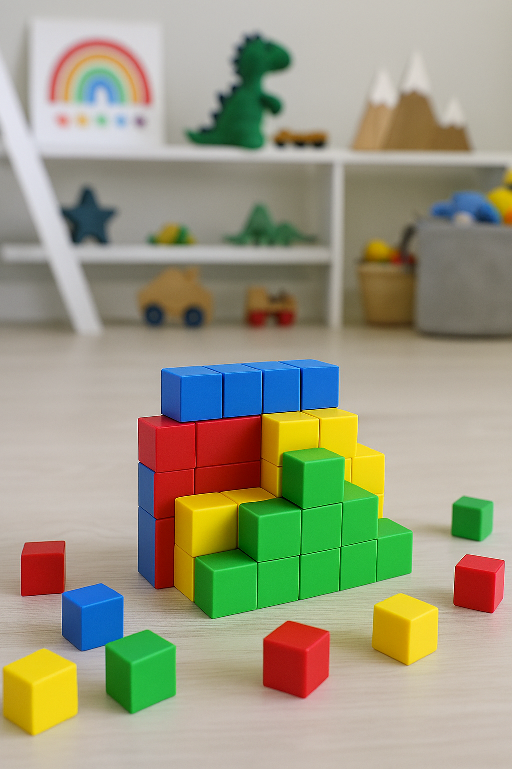 Yıldızlar 126 Parça Renkli Birim Küpleri – Eğitici Matematik ve Hacim Öğrenme Seti (+3 Yaş)