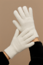 Beyaz Eldiven Yumuşak Peluş Kadın Eldiven Termal Isı Koruma, Esnek ve Parmaklı Günlük Dış Mekan