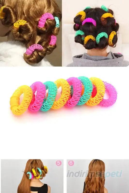 Sihirli Saç Bigudi Spiral Bukleler Rulo Donuts Curl Saç Şekillendirici Aracı Saç 4 Adet - Indirimsepeti