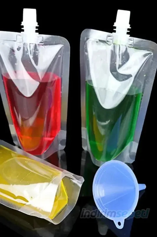 Sıvı Kuru Gıda Poşeti Yıkanabilir Kapaklı 5 Adet Desenli - Indirimsepeti