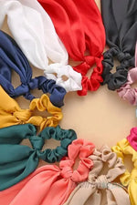 Toka Simit Lastikli Kuyruklu Saten Fular Lastik Toka Saç Aksesuar Siyah - Indirimsepeti