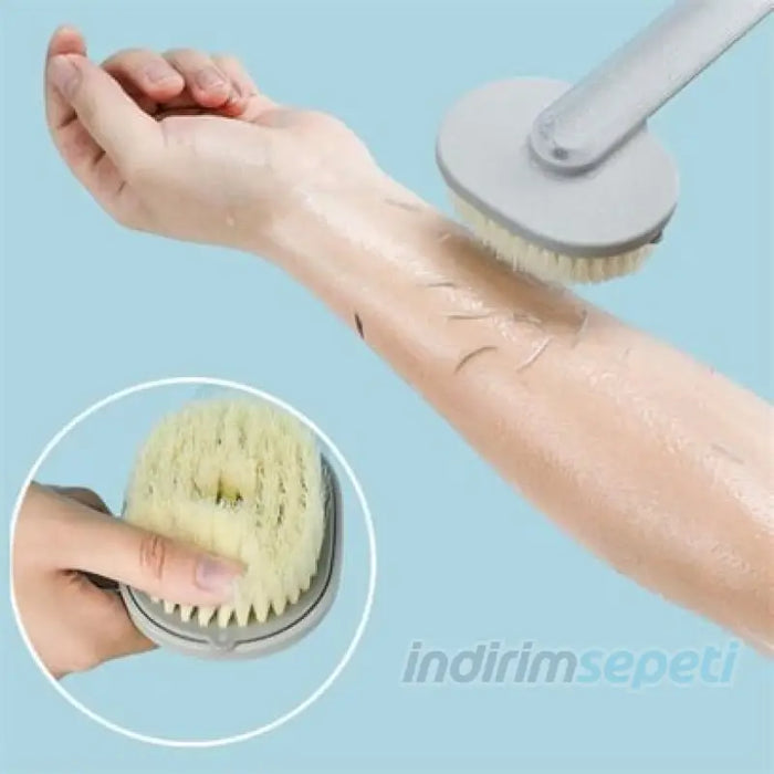 Uzun Saplı Banyo Sırt Fırçası Duş Jeli Hazneli - Indirimsepeti